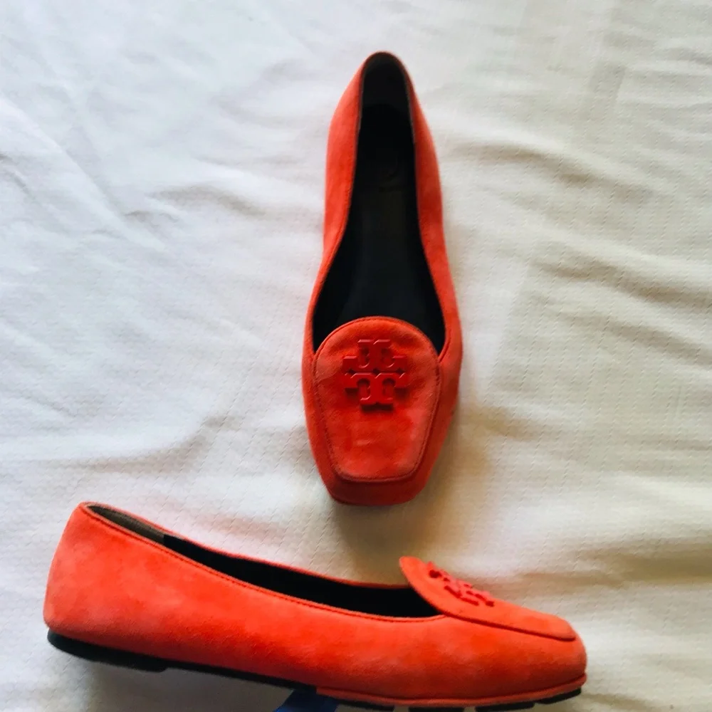 Tory Burch Women's Orange Suede Loafers